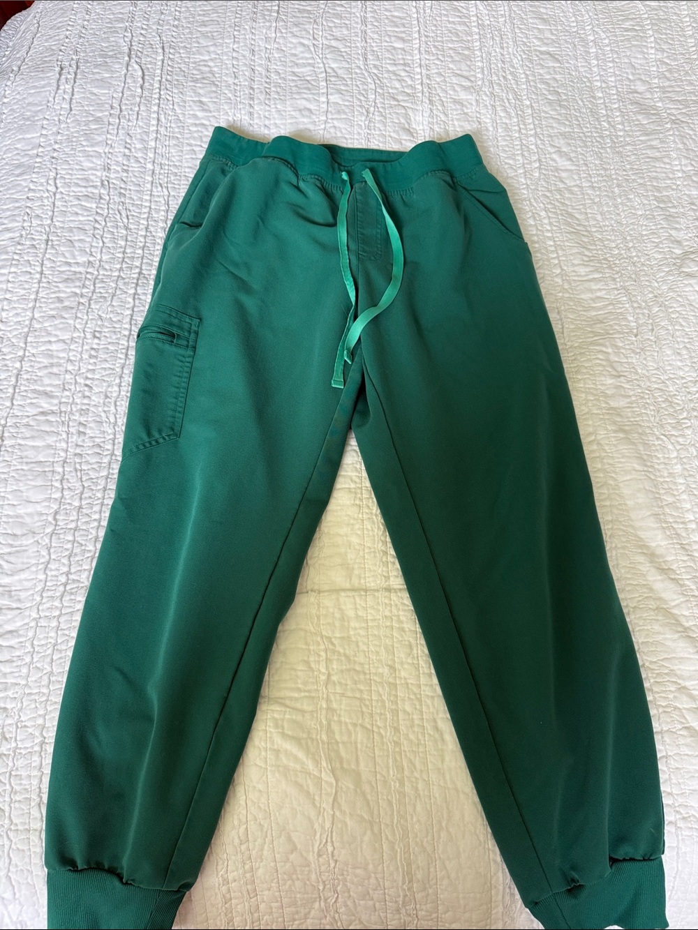 Figs Women's Forest Green Drawstring Jogger Pants LARGE LG